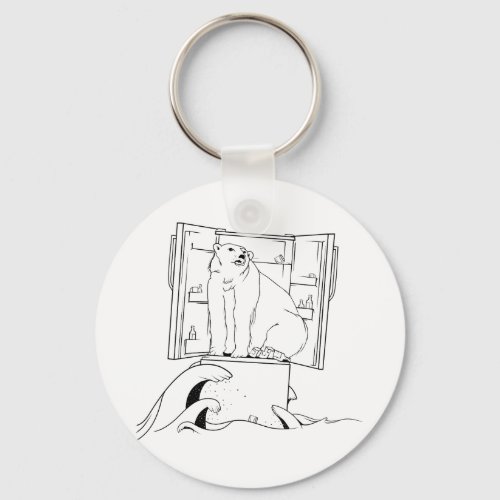 Climate Change Polar Bear Keychain