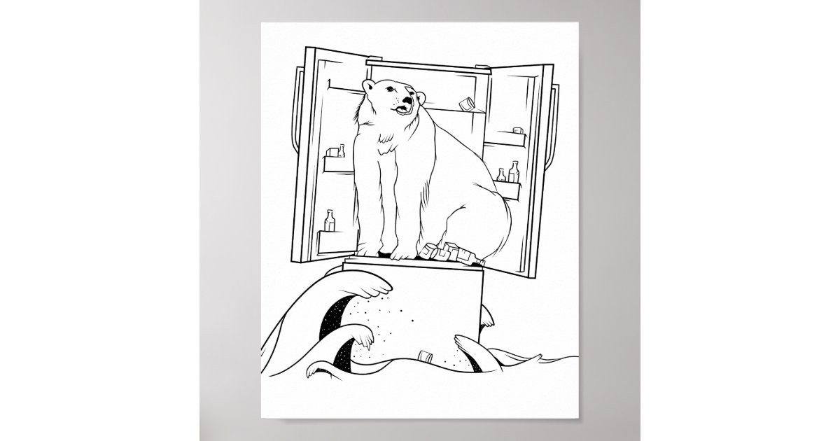 Climate Change Polar Bear Poster | Zazzle