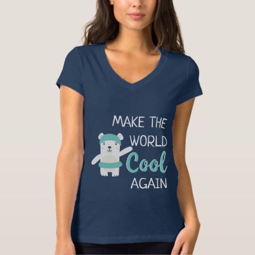 Climate change Polar bear with swim ring T_Shirt