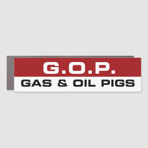 Climate Change Renewable Energy GOP Gas Oil Pigs Car Magnet