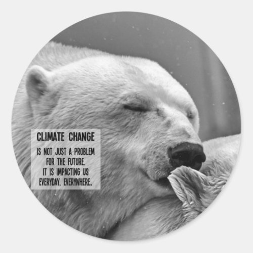 Climate change sticker with polar bear
