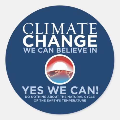 Climate Change _ Yes We Can Obama Parody Stickers