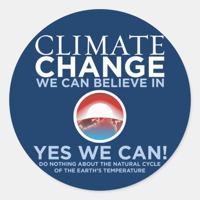Climate Change - Yes We Can Obama Parody Stickers (Front)