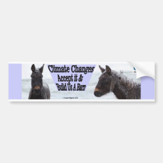 Climate changes - mules in snow bumper sticker