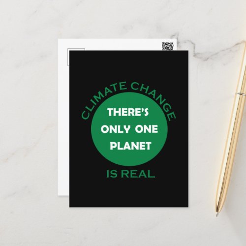 Climate chenge is real environmental awarness holiday postcard