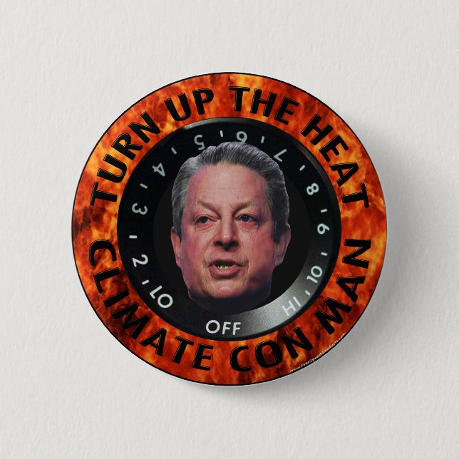 Climate Con Man Button (Front)