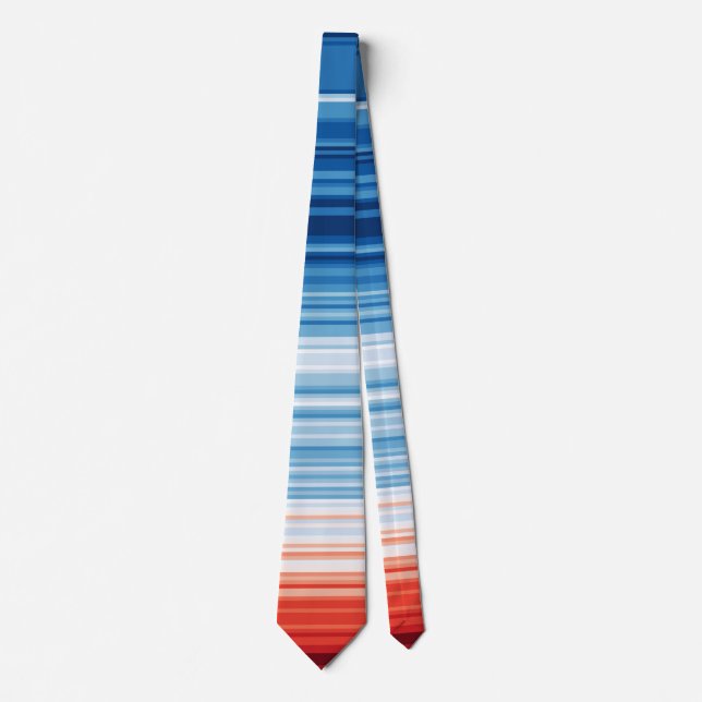 Climate Crisis Warming stripes Krawatte Klimakrise Neck Tie (Front)