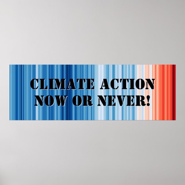 Climate Emergency Stripes Poster Science Wall Art (Front)