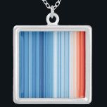 Climate Stripes Necklace<br><div class="desc">Start a conversation about climate change. Global temperatures have risen by over 1°C since the industrial revolution. These stripes represent global average temperature in each year from 1850 to 2018, clearly illustrating the warming planet as the colours change from cool blue to warm red.</div>