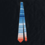 Climate Stripes Tie<br><div class="desc">Start a conversation about climate change.
Global temperatures have risen by over 1°C since the industrial revolution. These stripes represent global average temperature in each year from 1850 to 2018, clearly illustrating the warming planet as the colors change from cool blue to warm red.</div>