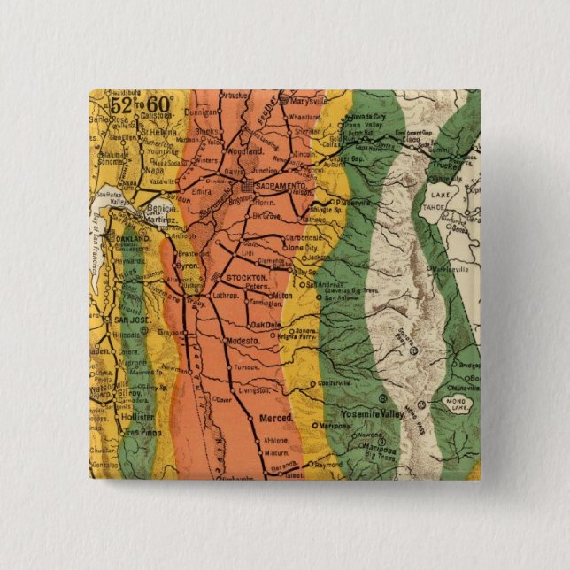 Climatic map of California Button (Front)