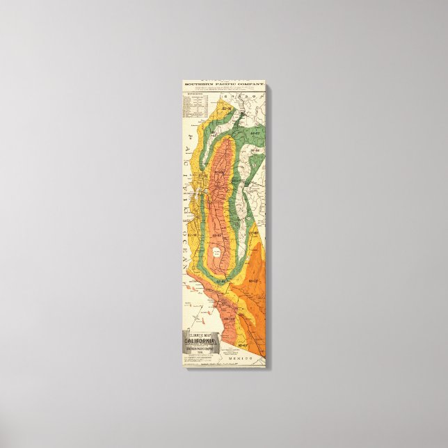 Climatic map of California Canvas Print (Front)