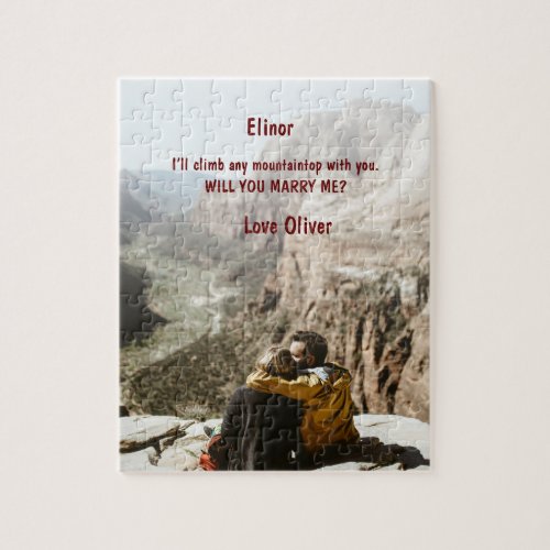 Climb any mountain Marry me Photo and text  Jigsaw Puzzle
