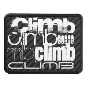 Climb; Black & Dark Gray Stripes Hitch Cover