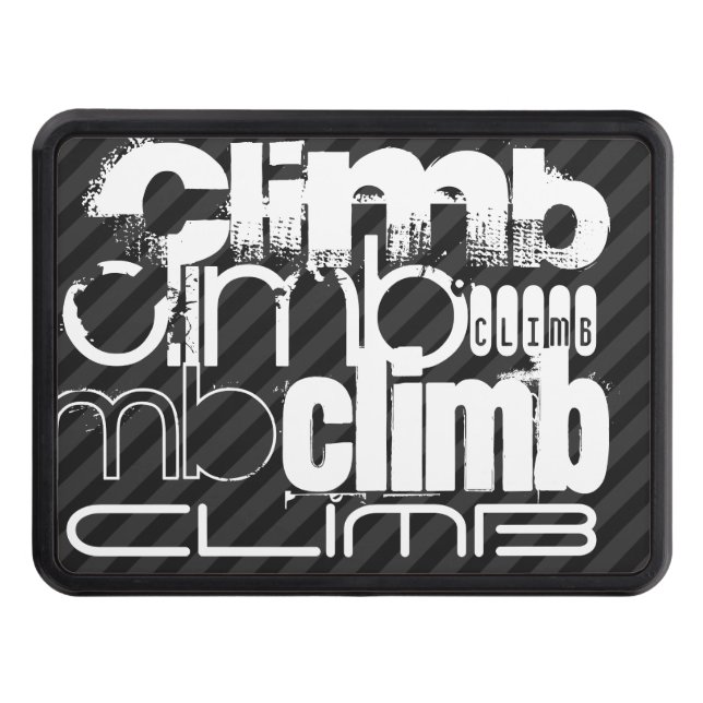 Climb; Black & Dark Gray Stripes Hitch Cover (Front)
