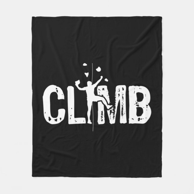 Climb  Bouldering Wall Climber Rock Climbing Mount Fleece Blanket (Front)