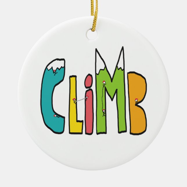 Climb Ceramic Ornament (Front)