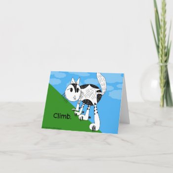 Climb! Cute Kitty Notecard by AnimalsByAva at Zazzle