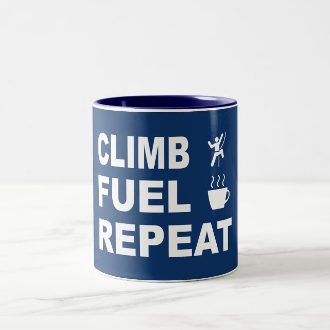 Climb, Fuel, Repeat Two-Tone Coffee Mug (Center)