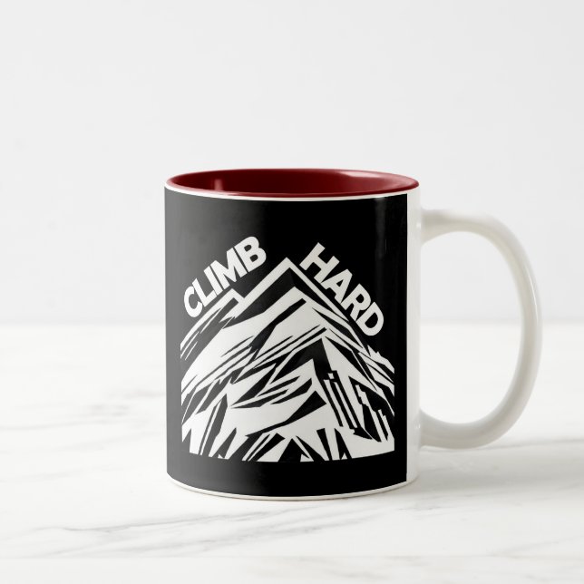 Climb Hard Mountaineering Two-Tone Coffee Mug (Right)