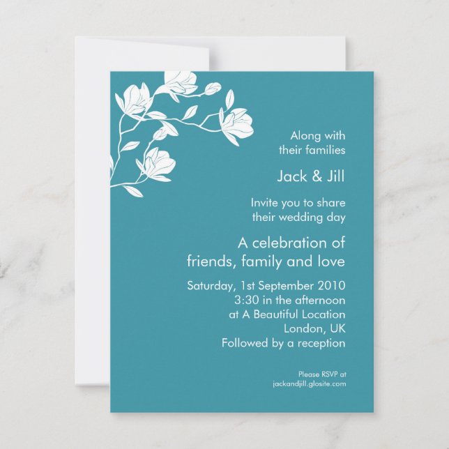 Climb High (white on teal) 4.25x5.5 Invitation (Front)
