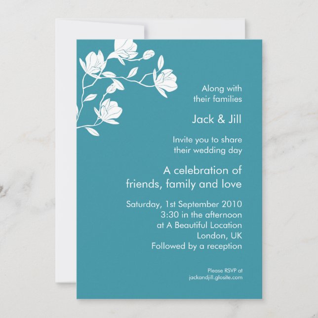 Climb High (white on teal) 5x7 Invitation (Front)