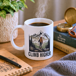 Climb Higher Mountain Hiker Coffee Mug