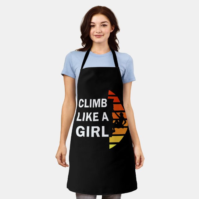 Climb like a girl rock climbing woman apron (Worn)