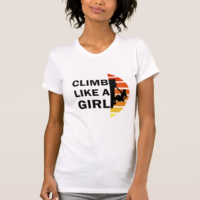 Climb like a girl rock climbing woman baby bodysuit (Front)
