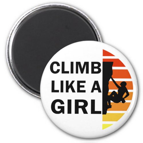 Climb like a girl vintage magnet