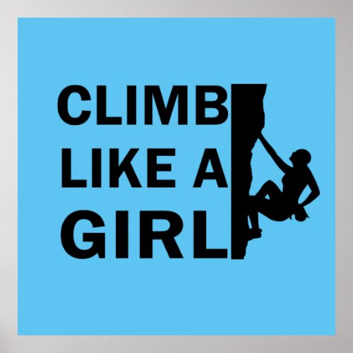 Climb like a girl vintage poster