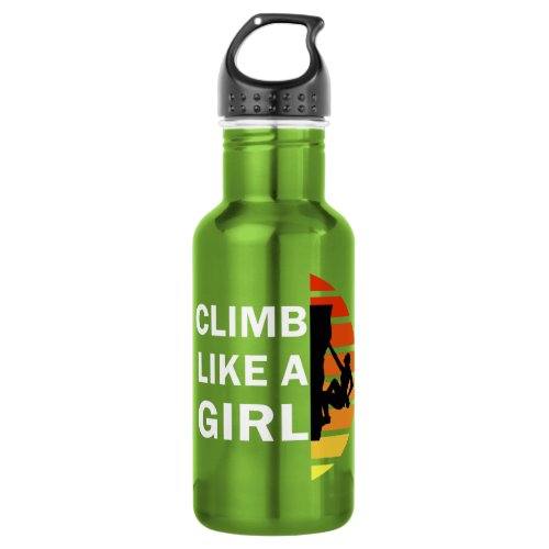 Climb like a girl vintage stainless steel water bottle