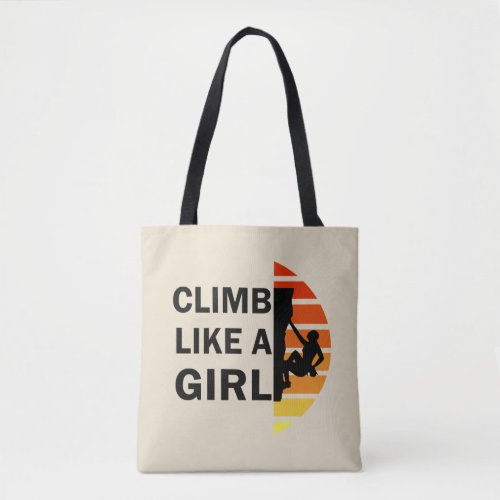 Climb like a girl vintage tote bag
