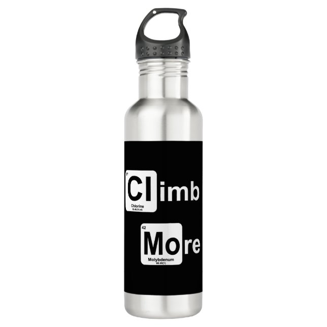 climb more stainless steel water bottle (Front)