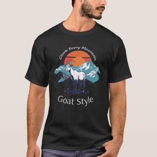 climb mountain goat theme shirt design