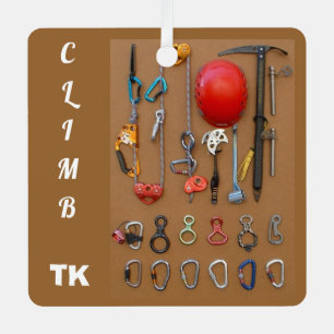 Climb: Mountaineer Gear climbing themed Metal Orna Ornament