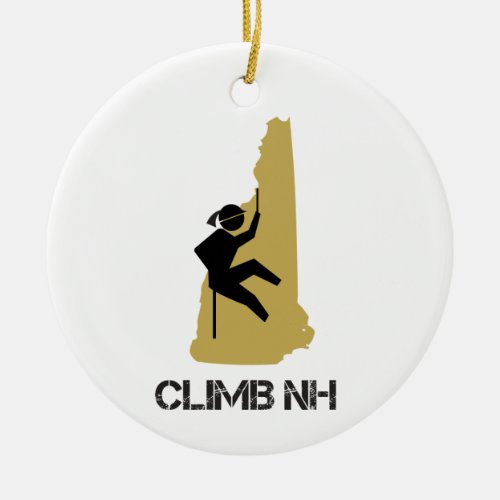 Climb NH Female Climber Rappel Silhouette Ceramic Ornament
