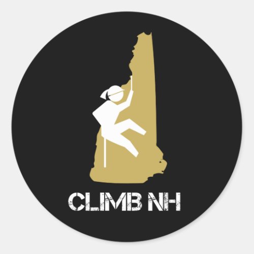 Climb NH Rock Climber Rappel Black Female Classic Round Sticker
