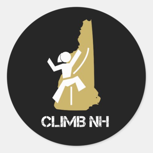 Climb NH Rock Climber _ Woman Black Classic Round Sticker