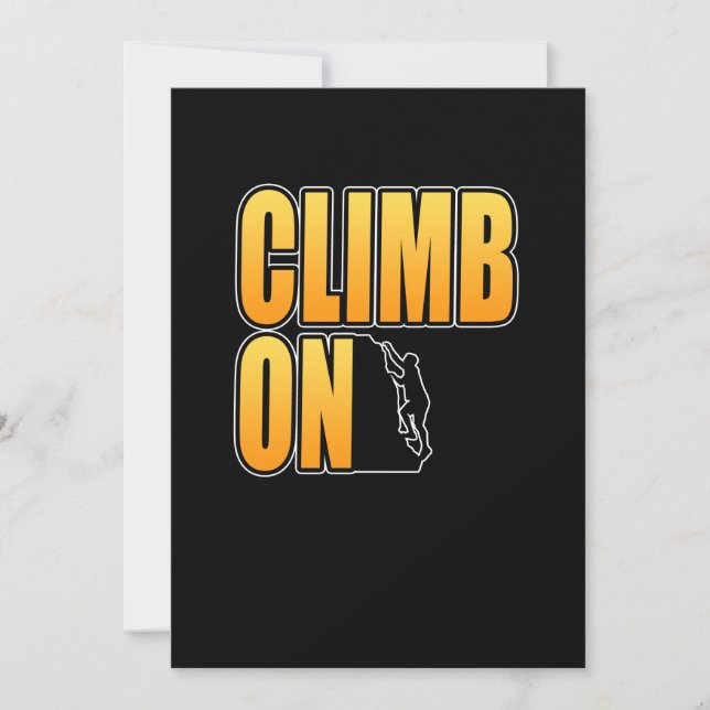 Climb On Mountain Climber Rock Climbing Lover Grap Thank You Card (Front)