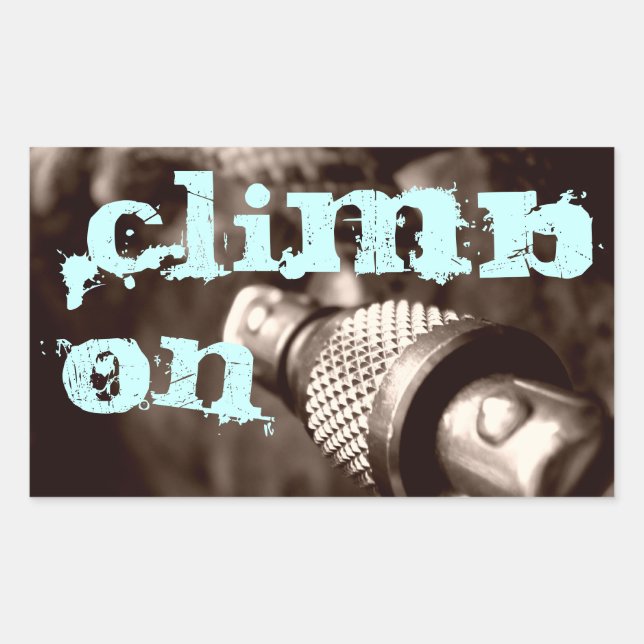 climb on rectangular sticker (Front)