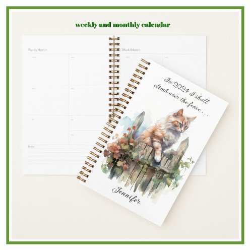 Climb Over the Fence Weekly Monthly Calendar  Planner