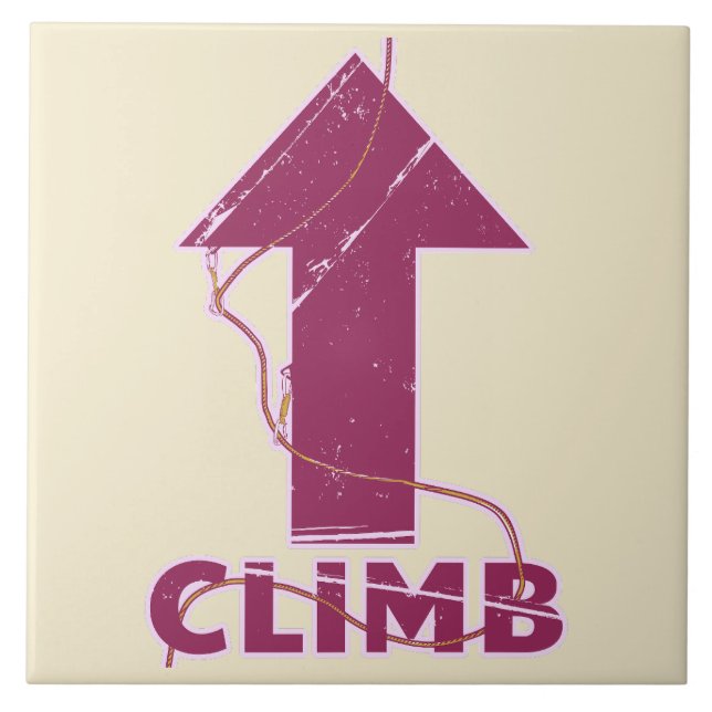 Climb rock climbing rope ceramic tile (Front)