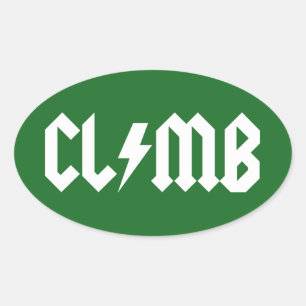 Climb Rock 'n Roll Oval Sticker