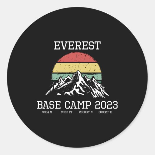 Climbed Base Camp Mount Everest 2023 South Hike Ne Classic Round Sticker