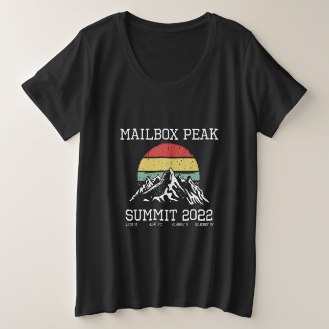 Climbed Mailbox Peak Summit 2022 Hike Washington S Plus Size T-Shirt (Design Front)