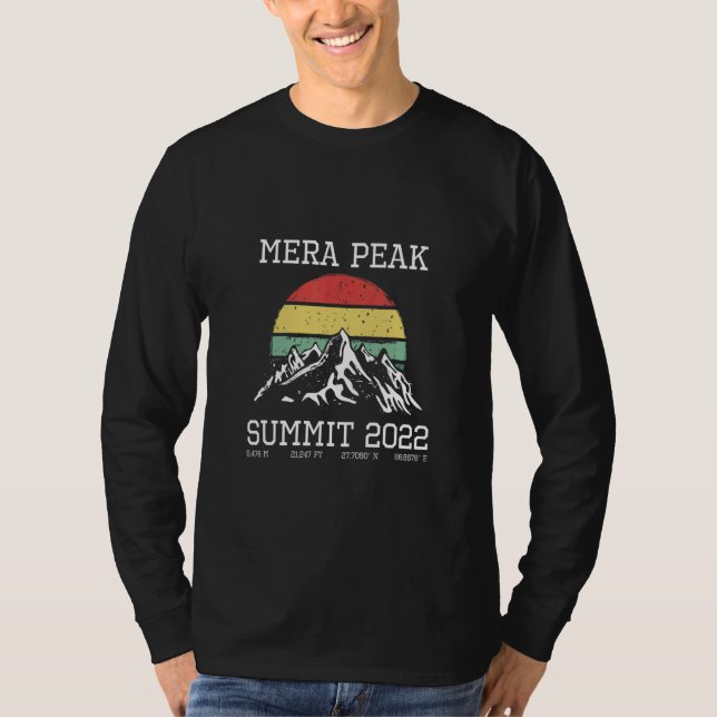 Climbed Mera Peak Summit 2022 Hike Nepal Sun Hikin T-Shirt (Front)