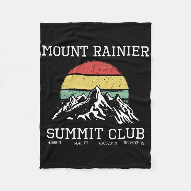 Climbed Mount Rainier Summit Club Hike Washington  Fleece Blanket (Front)