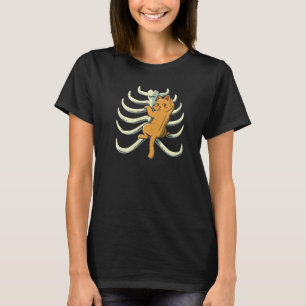 Climber Cat Climbing Rib Cage Anatomy X Ray Biolog T-Shirt