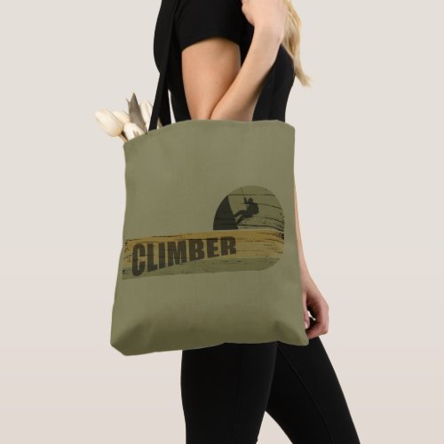 climber climbing lover tote bag
